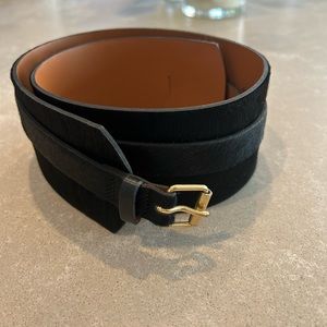 Maison Boinet pony hair belt black with gold size 80